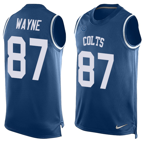 Men's Limited Reggie Wayne Nike Jersey Royal Blue - #87 Player Name & Number Tank Top NFL Indianapolis Colts